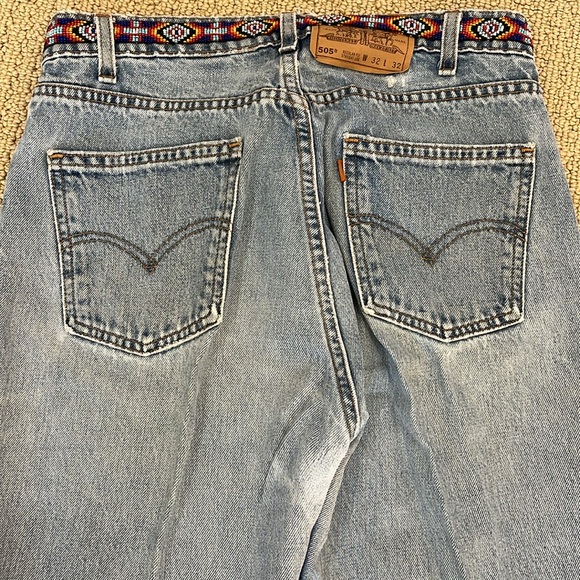 Vintage re-constructed detailed beaded Levi’s. Men’s converted into women’s. - Picture 12 of 15